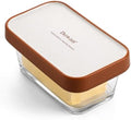 DOWAN Glass Butter Dish with Ceramic Lid, Large Butter Container for 3