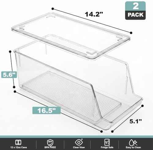Oprunsy 2-Pack Stackable Can Organizer for Refrigerator