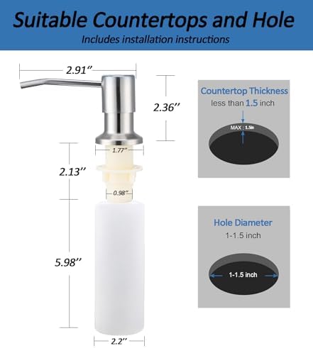 Sink Soap Dispenser Pump with 2 Sponge Holders, Curovtrp Soap