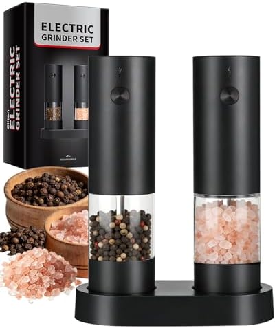 Rechargeable Electric Salt and Pepper Grinder Set, 2 Pack