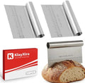 2 Pack Stainless Steel Dough Scraper and Dough Scrapers Set, or Baking