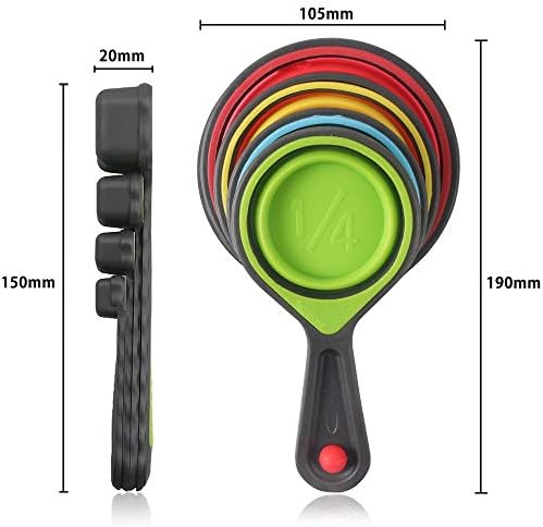Collapsible Measuring Cups and Spoons, Silicone, 8 Piece Set