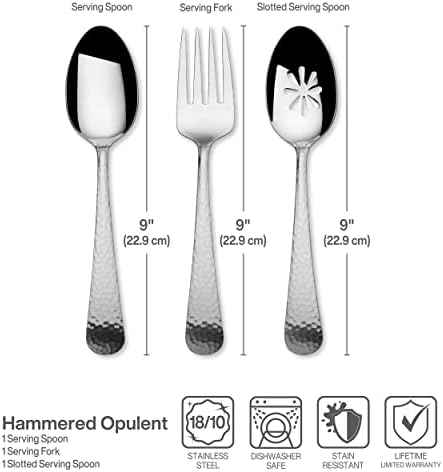 Mikasa Hammered Opulence Silverware Set for 12, 75-Piece 18/10