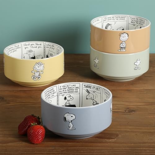 Peanuts Snoopy Bonbon Bites 4-Piece 5.5-Inch Decorated Stoneware