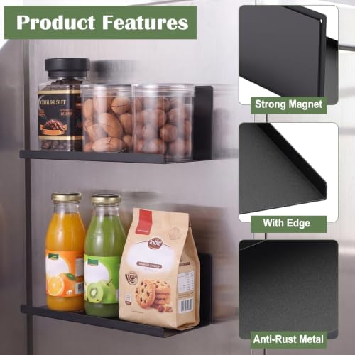6 Pack Metal Magnetic Spice Rack for Refrigerator