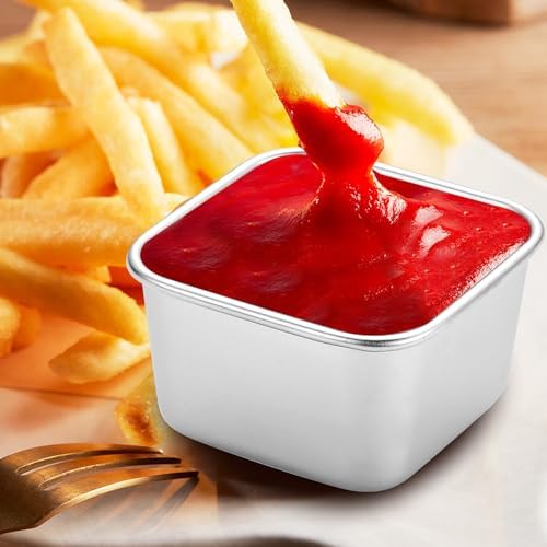 6oz Reusable Stainless Steel Snack Containers, 6Pack Metal Food