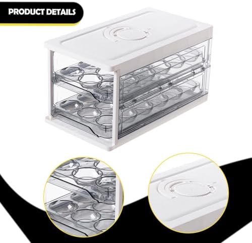 Egg Holder for Fridge 2 Layer 36 Egg Tray Drawer Type Storage Bin for