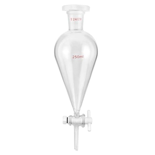 QWORK Separating Funnel with 24/29 Joints and PTFE Plug by QWORK
