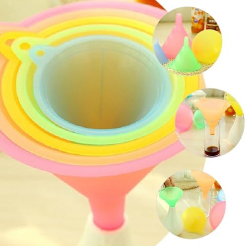 5pcs Small Kitchen Funnels Food Grade Plastic Nesting Set for Filling