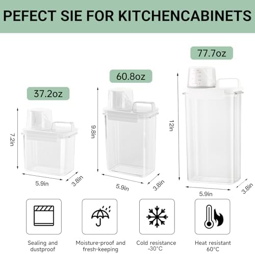 Cereal Storage Containers Sets,BPA Free with Pouring Spout Handle