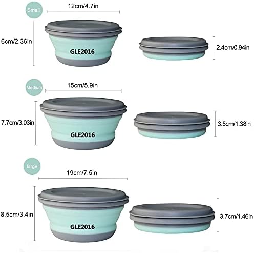 3 PCs Food Grade Silicone Collapsible Bowl Lunch Box - Expandable Food