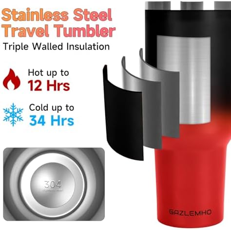 40oz Tumbler with Handle and Straw Spout 2-in-1 Lid, Spill Leak Proof