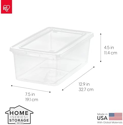 IRIS USA 20-Pack 6 Qt Storage Bins with Lids, Clear