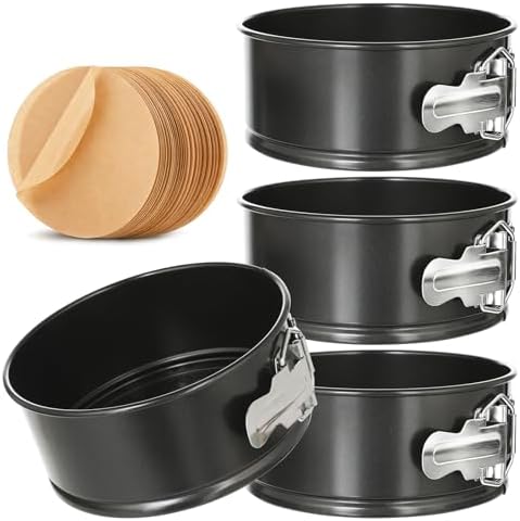 TINSKY 4 Pcs 6 Inch Springform Pan, Non‐Stick Round Cheesecake Cake