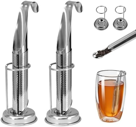 2 Sets Upgraded Tea Infuser for Loose ingredient Tea with Base