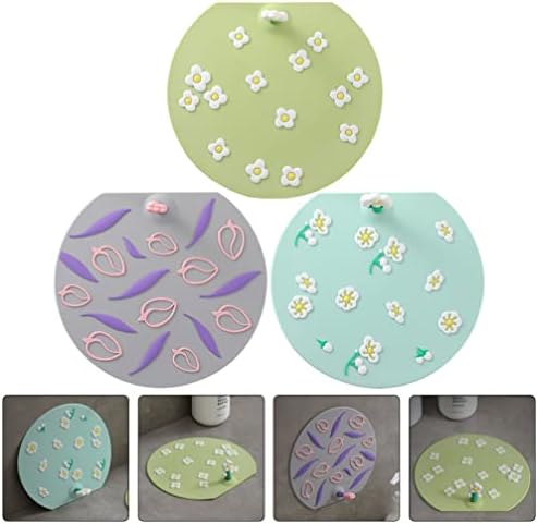 3pcs Anti Odor Mat Silicone Bathtub Stopper Drain Stopper Drain Plug