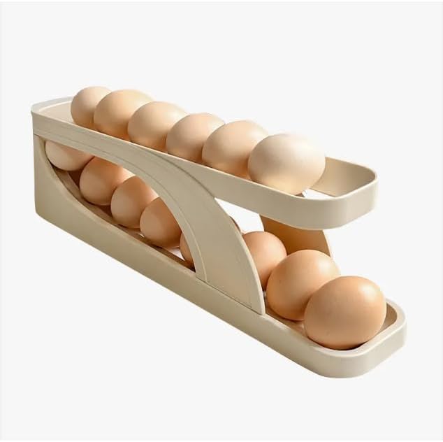 Egg Dispenser for Refrigerator or Kitchen Countertop, Automatic Roll