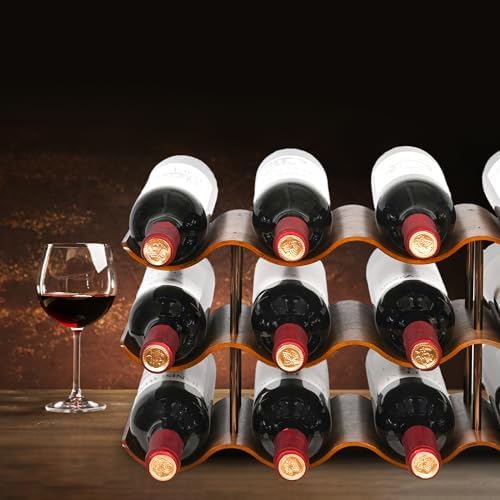 Countertop Wine Rack - 12 Bottle Freestanding Wine Bottle Holder Stand