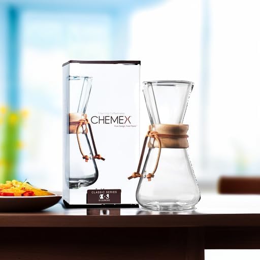 Chemex Pour-Over Glass Coffeemaker, 3-Cup