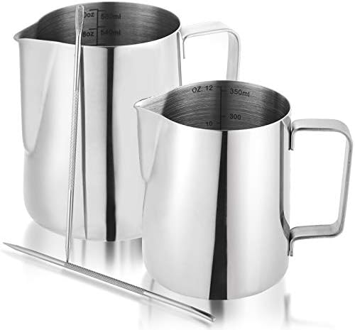 Nicunom 2 Pack Milk Frothing Pitcher, 12oz & 20oz Espresso Steaming