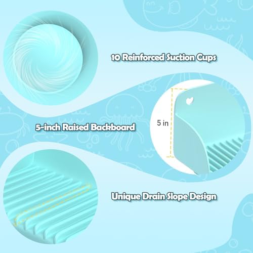 AGPTEK 24 Inch Bathtub Splash Guard with 10 Suction Cups, Green