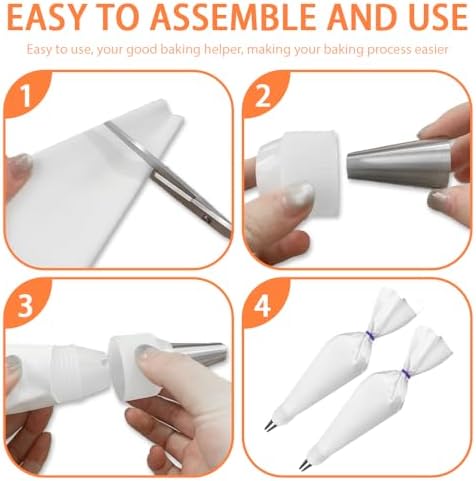 14PCS Reusable Piping Bags and Tips Set-16Inch HeavyDuty Cotton Pastry