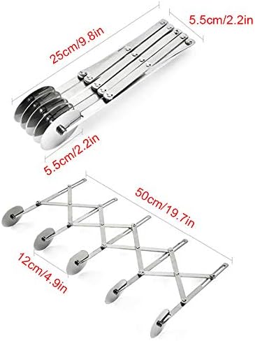 5 Wheel Pastry Cutter, Stainless Pizza Slicer, Expandable Pizza Slicer