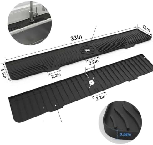33-inch kitchen sink splash guard; a long silicone tap mat suitable
