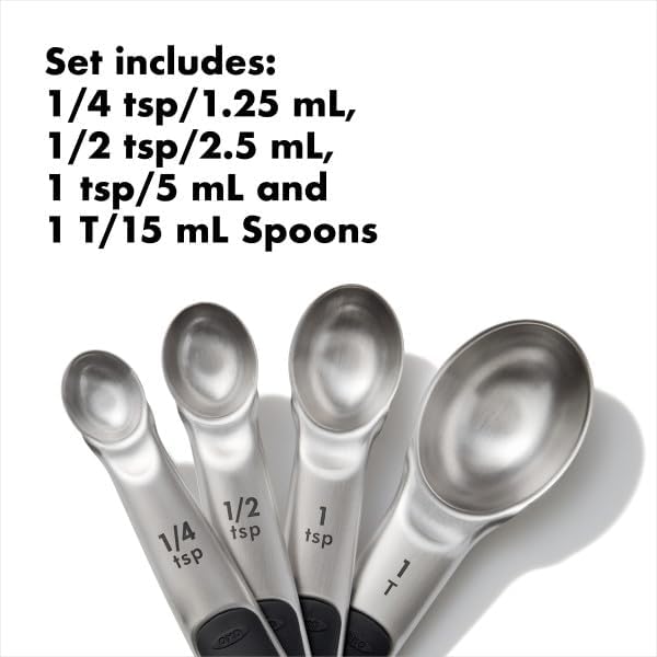 OXO Good Grips 4 Piece Stainless Steel Measuring Spoons with Magnetic