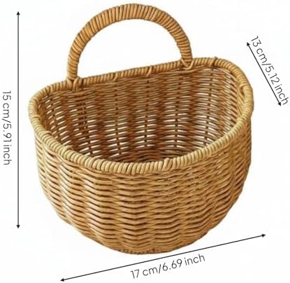 Generic Gingers Garlic Storage Basket Rattan Woven Organizer, L