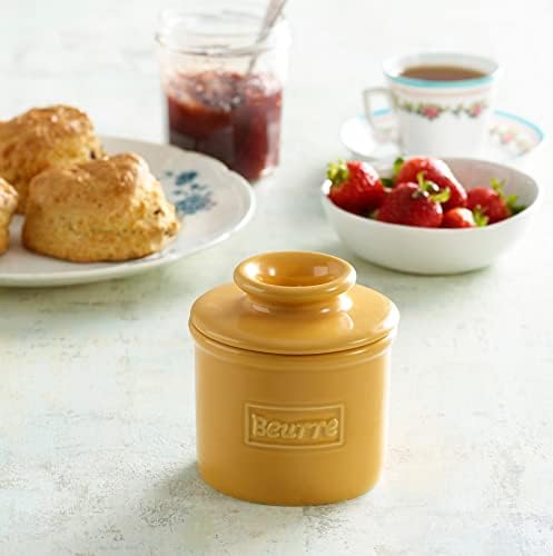 Butter Bell Crock by L. Tremain French Ceramic Butter Keeper, Yellow