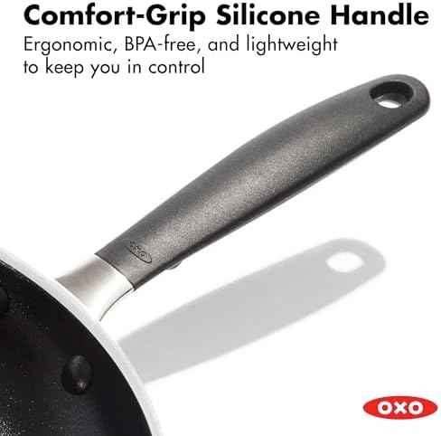 OXO 3-Piece Nonstick Frying Pan Set (8", 10", 12"), PFAS-Free Ceramic