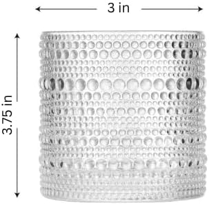 LEMONSODA Hobnail Drinking Glasses, Vintage Clear Lowball Glass Cups
