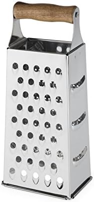 Twine Acacia Wood Handled Cheese Grater, Stainless Steel Grater