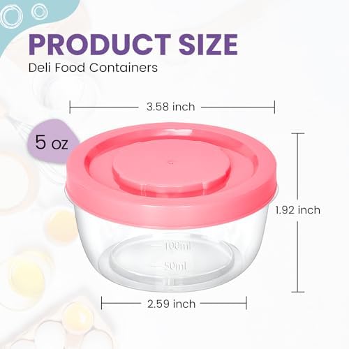 TOFLEN 12Pcs 5 oz Small Plastic Freezer Containers, Multicolor