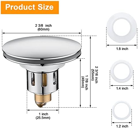 Universal Pop-Up Bathroom Sink Stopper - for 1.1~1.5 Inch Wash Basin