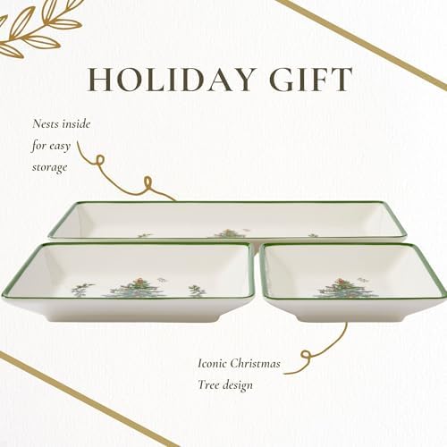 Spode Christmas Tree 3-Piece Traditional Nesting Trays - Set of 3