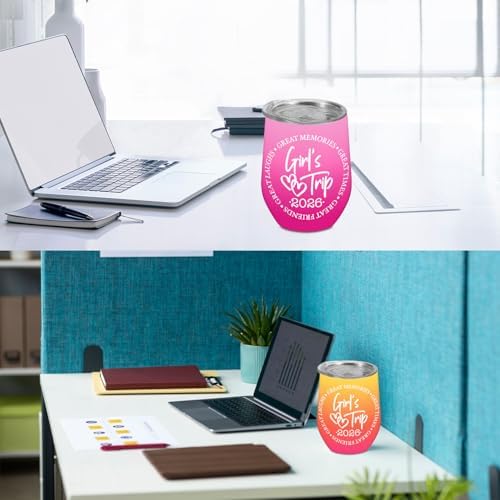 4 Pcs Girls Trip Wine Tumbler With Lid, Girls Trip Gifts Favors