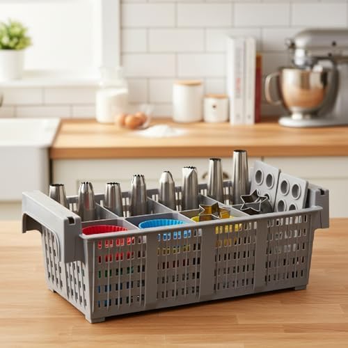 1-Piece Commercial Dishwasher Rack, Silverware Drying Basket with 8