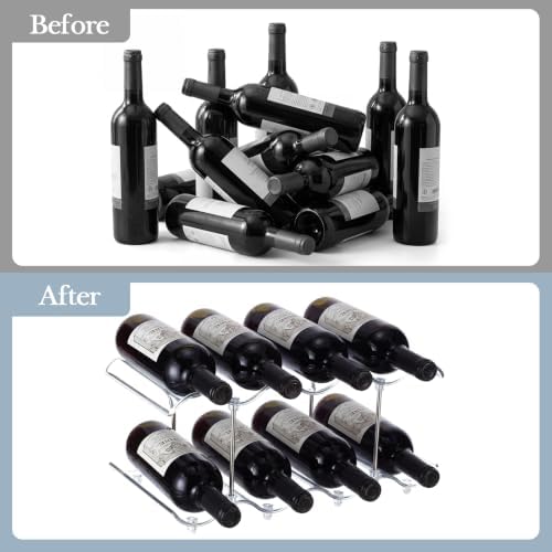 Mifoci 2 Tier Clear Acrylic Wine Rack & Countertop Stackable Bottle