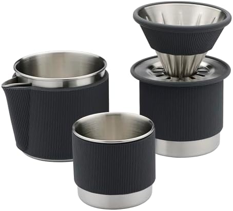 Normcore Portable Pour Over Set, 304 Stainless Steel, Silver
