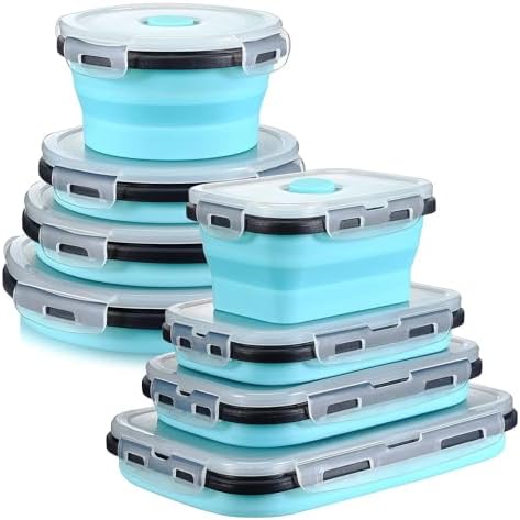 Collapsible Food Storage Containers with Lids - for Camping RV