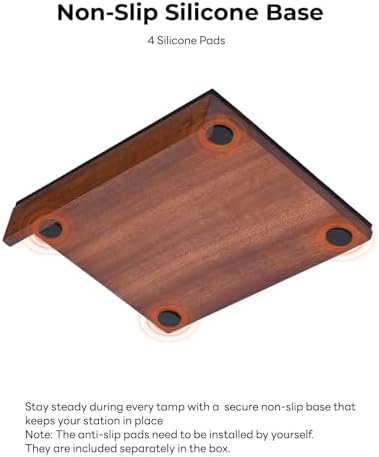 Espresso Tamping Mat Walnut and Silicone, Non-Slip, 9.21x7.24 inch