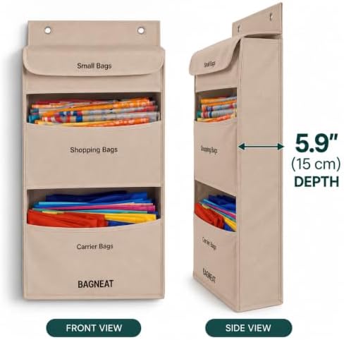 3 in 1 Plastic Bag Holder – Separate Plastic Bags, Reusable Bags &