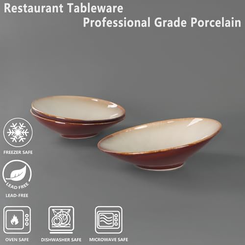 Ceramic Pasta Bowls 17 Oz, Salad plates, for Serving Soup Pasta Noodle