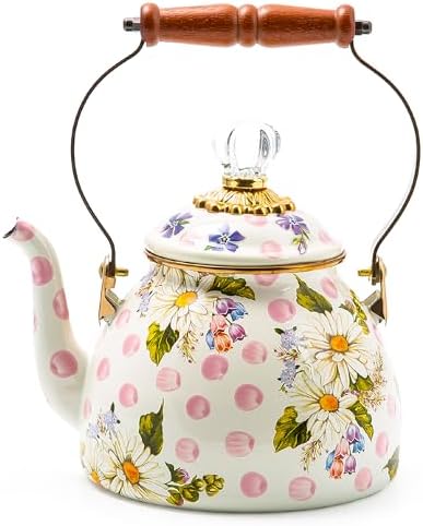 MACKENZIE-CHILDS 2 Quarts Tea Kettle (Pink Wildflowers)