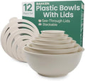 Bakken Master 12 Piece Plastic Nesting Bowls with Lids - Mixing Bowls