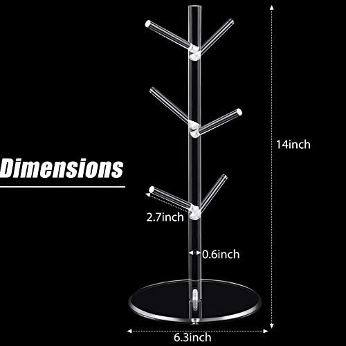 Patelai 14 Inch Acrylic Coffee Mug Tree Coffee Mug Rack Cup Holders