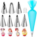 Suuker Ruffle Piping Tips Set, 9-Piece, with Bag
