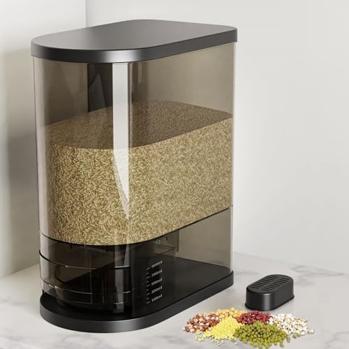 SYNCVIBE Large Rice Dispenser, 22-25 Lbs, Airtight, Measuring Cup
